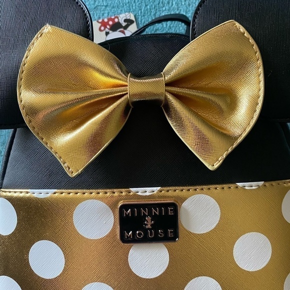 NWT-MINNIE MOUSE BACKPACK-GOLD AND BLACK main image 7
